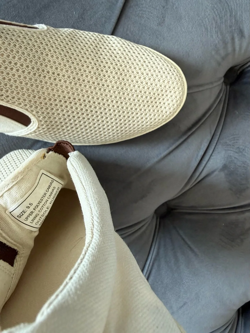 Tommy Bahama Men’s Mesh Slip-On Sneakers Cream Beige Casual Shoes Size 9.5